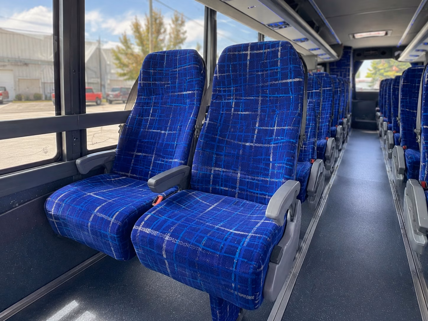 56 passenger charter bus inside